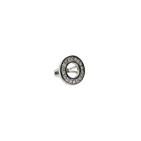 Comprar Anillo realizado en oro blanco de 18kt con 18 diamantes talla brillante puestos en circulo. Joyas restauradas en Barcelona. Joyería Ian'Or.