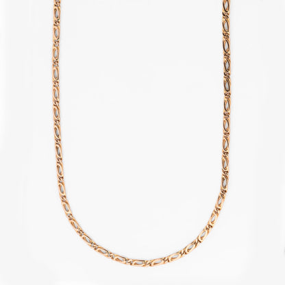 Collar de cadena tipo marina de oro amarillo 18kt con eslabones planos. Pieza certificada, envío gratuito. Joyas de lujo restauradas a precios baratos.