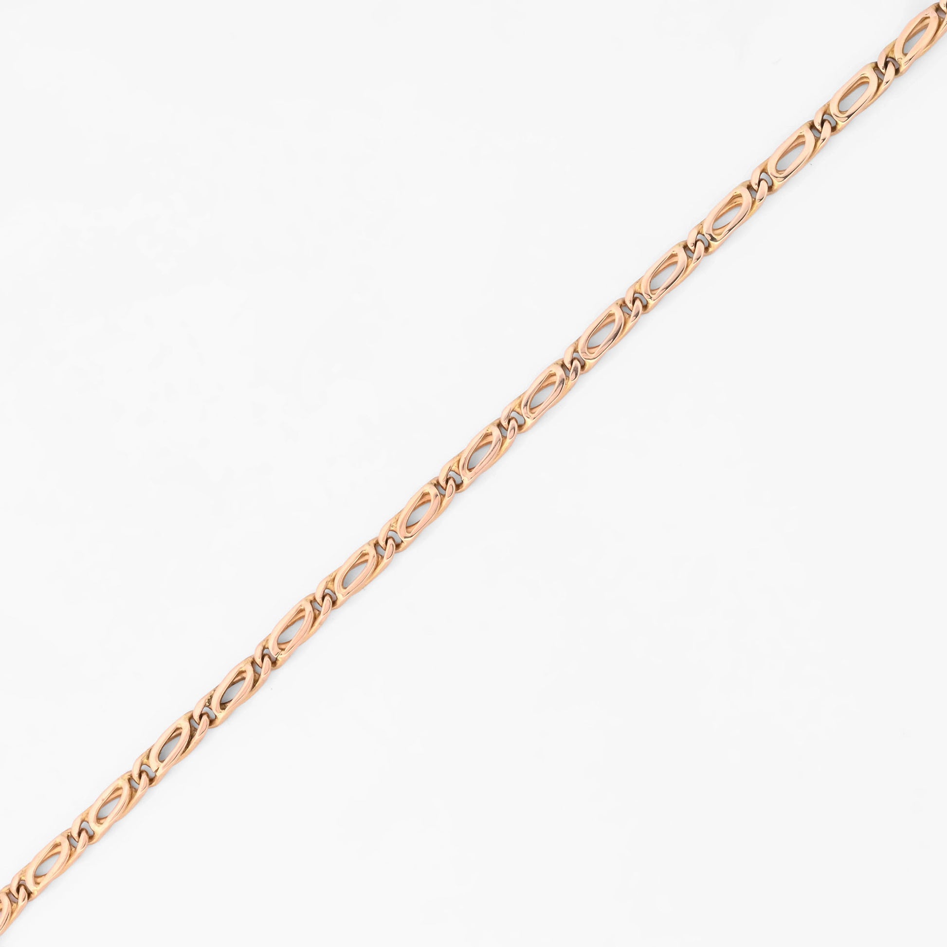 Collar de cadena tipo marina de oro amarillo 18kt con eslabones planos. Pieza certificada, envío gratuito. Joyas de lujo restauradas a precios baratos.