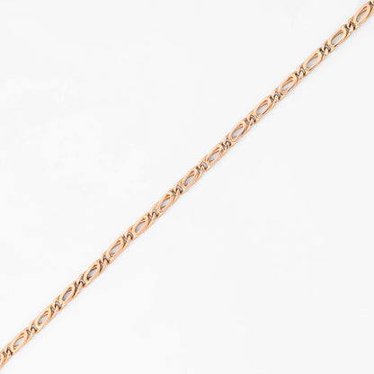 Collar de cadena tipo marina de oro amarillo 18kt con eslabones planos. Pieza certificada, envío gratuito. Joyas de lujo restauradas a precios baratos.