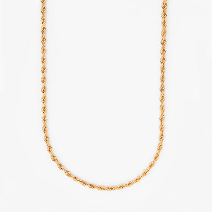 Comprar cadena tipo cordón salomonico de oro de 18kt. Dispone de cierre tipo mosquetón. Pieza de segunda mano restaurada y certificada. IANOR. Envío GRATIS.