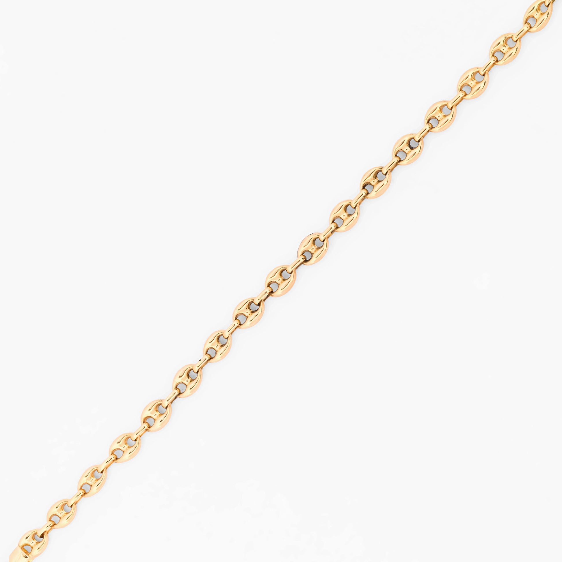 Pulsera de cadena estilo calabrote de oro amarillo de 18kt con eslabones ovalados. Joyas restauradas de lujo. Envío gratuito de pieza certificada