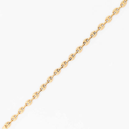 Pulsera de cadena estilo calabrote de oro amarillo de 18kt con eslabones ovalados. Joyas restauradas de lujo. Envío gratuito de pieza certificada