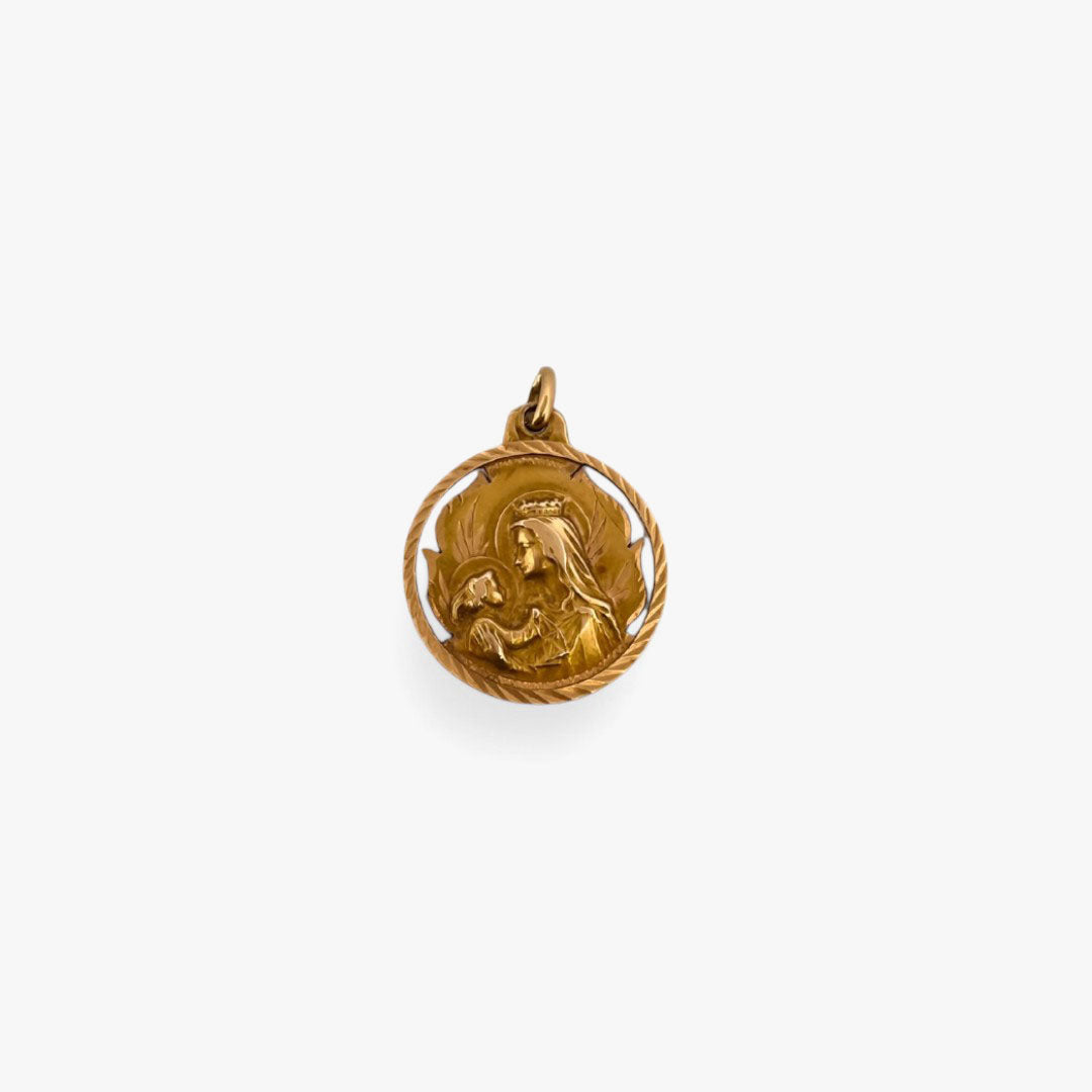 Escapulario Sagrado Corazón de Jesús y Virgen del Carmen en Oro Amarillo 18kt - 20206GV