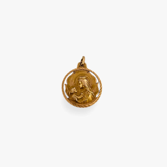 Escapulario Sagrado Corazón de Jesús y Virgen del Carmen en Oro Amarillo 18kt - 20206GV