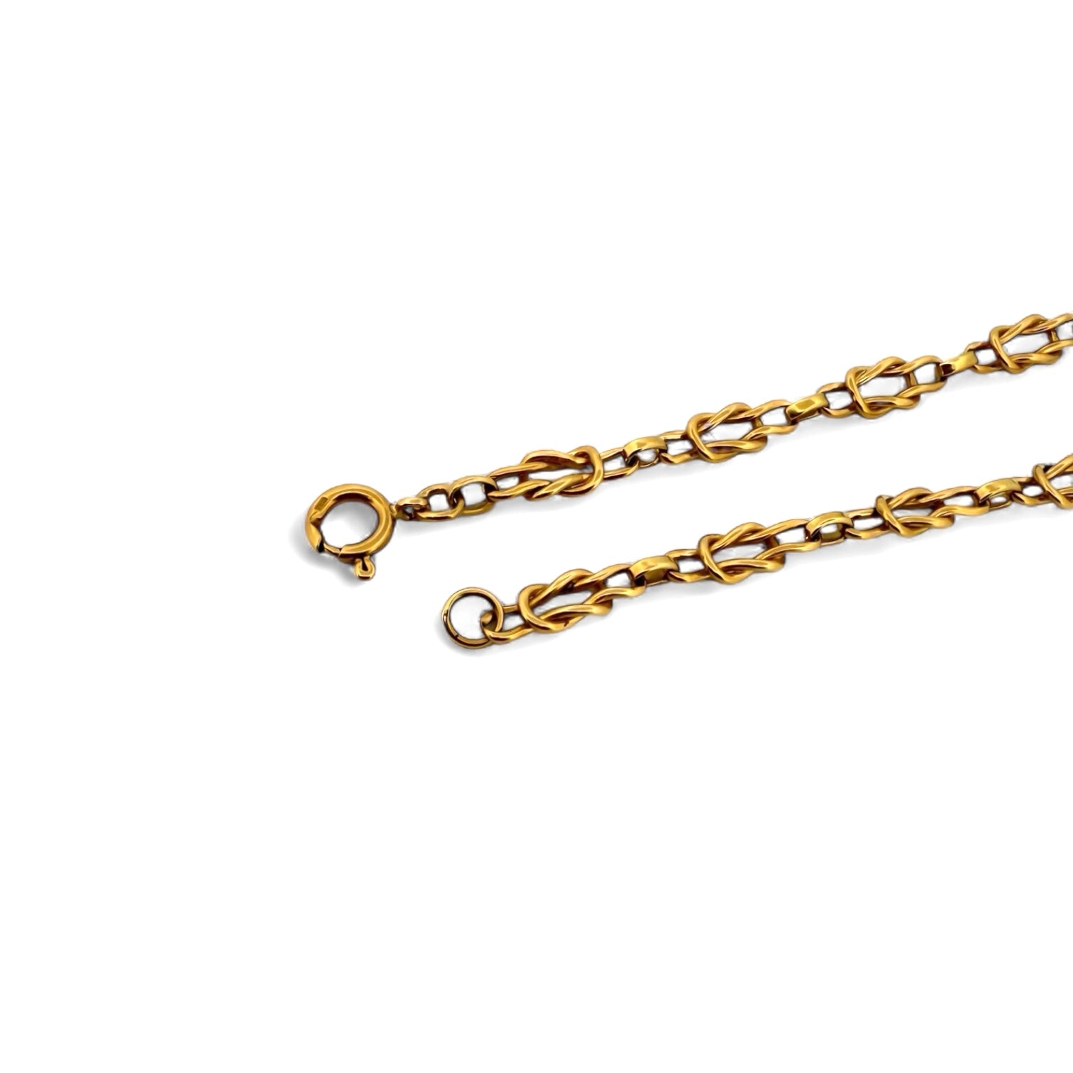 Comprar pulsera oro amarillo de 18kt con cadena nudo marinero. Compra de joyas masculinas al mejor precio en Barcelona. Joyas de segunda mano. Joyería Ian'Or.