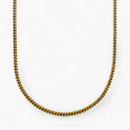 Comprar cadena barbada tipo cubana plana realizada en oro amarillo de 18kt. Cierre tipo mosquetón. Joya unisex. Joyas acondicionadas. Envío GRATIS. Ian'Or.