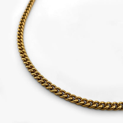 Collar cadena barbada cubana plana oro 18kt de 46,3cm - 20385GV