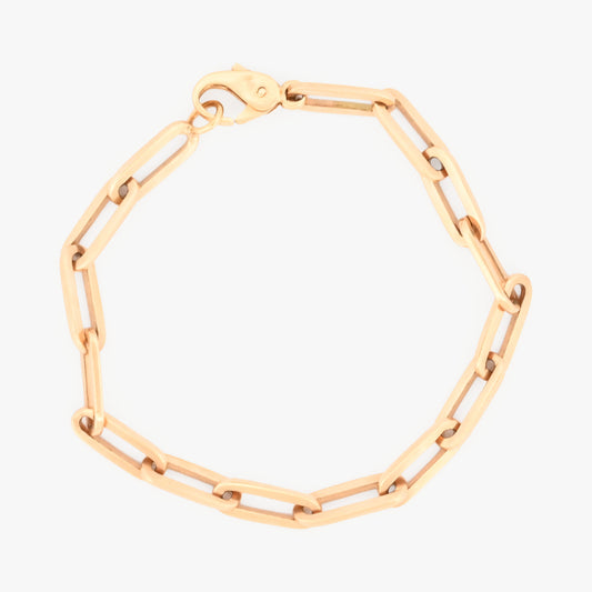 Comprar pulsera oro amarillo de 18kt con cadena forzada de eslabones largos. Compra de joyas masculinas al mejor precio en Barcelona. Joyería Ian'Or.