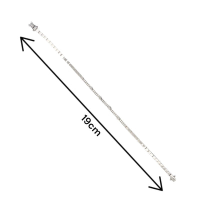 Pulsera semirrígida de oro blanco de 18kt con 29 diamantes talla brillante. Joyas de segunda mano en Barcelona. Joyería Compro Oro Barcelona. Rivieres baratas.