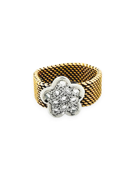 22366GV - Anillo  flor TOUS oro de 18kt  bicolor y diamantes