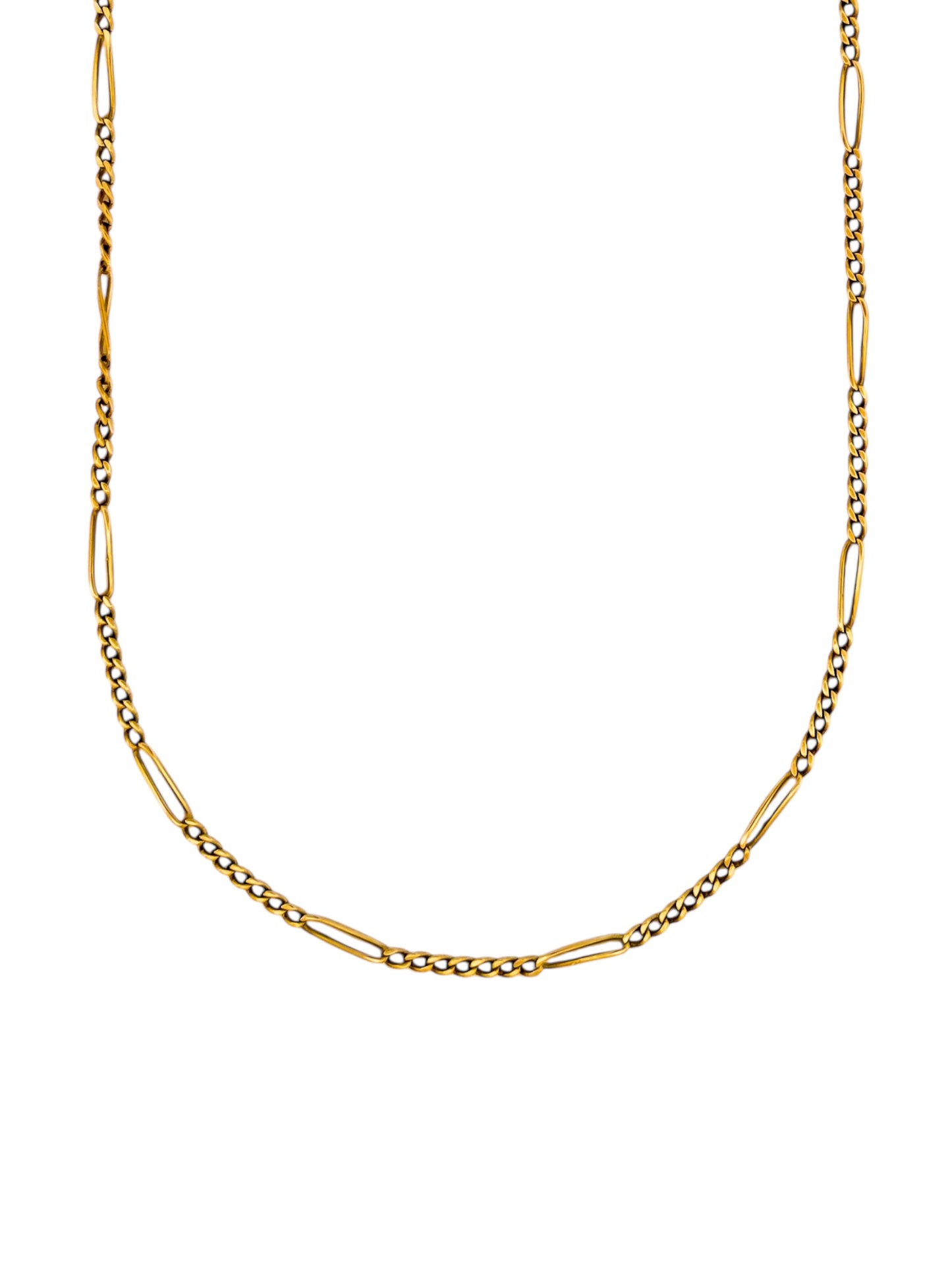 22428GV - Collar cadena alterna barbada oro amarillo 18kt - 43,2cm