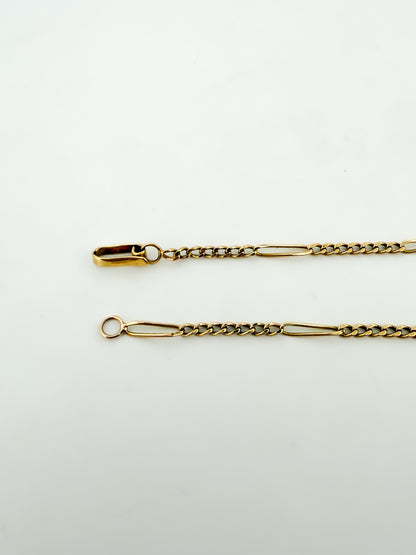 22428GV - Collar cadena alterna barbada oro amarillo 18kt - 43,2cm