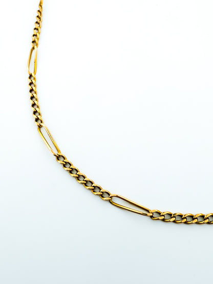22428GV - Collar cadena alterna barbada oro amarillo 18kt - 43,2cm
