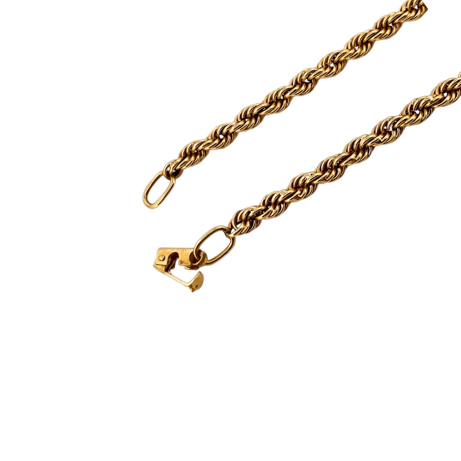 Comprar collar de oro amarillo de 18kt con cadena de cordón salomónico. La cadena mide 70,5cm, Cordones salomónicos baratos.