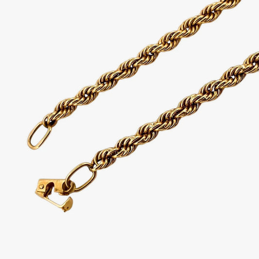 Comprar collar de oro amarillo de 18kt con cadena de cordón salomónico. La cadena mide 70,5cm, Cordones salomónicos baratos.