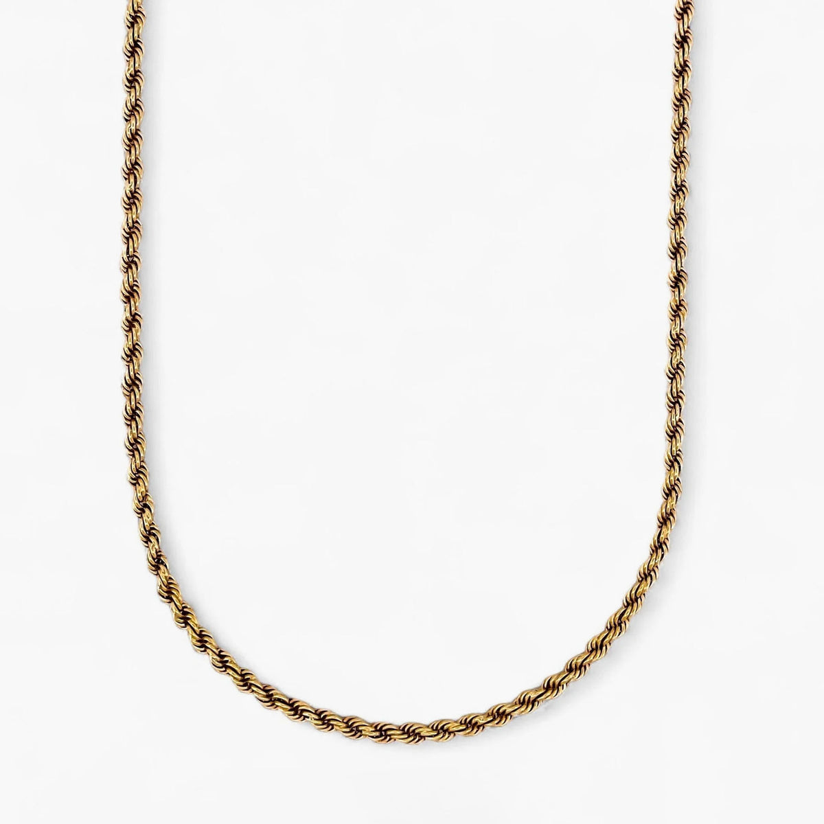 Comprar collar de oro amarillo de 18kt con cadena de cordón salomónico. La cadena mide 70,5cm, Cordones salomónicos baratos.