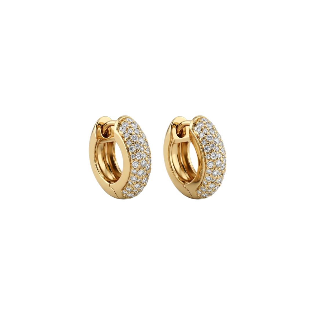 22960GV - Pendientes oro amarillo 18kt con pavé diamantes