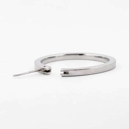 Comprar Sofisticados pendientes criollas aros arracades en oro blanco de 18k de perfil plano. Envío gratuito