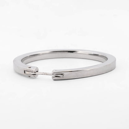 Comprar Sofisticados pendientes criollas aros arracades en oro blanco de 18k de perfil plano. Envío gratuito