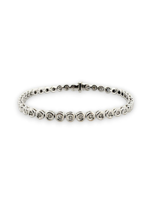 23392GV - Pulsera Riviere oro blanco 18kt y brillantes