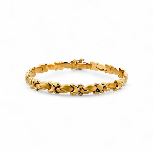 Comprar pulsera realizada en oro amarillo de 18kt. Cierre tipo cajón. Joya unisex. Pulseras de oro 18kt baratas. Joyas restauradas. Joyería Ian'Or.