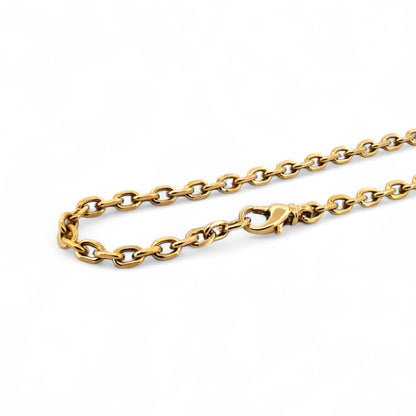 Pulsera oro amarillo de 18kt con cadena forzada. La pulsera mide 20,5cm y 3,74mm de grosor. Compra de joyas masculinas al mejor precio en Barcelona.