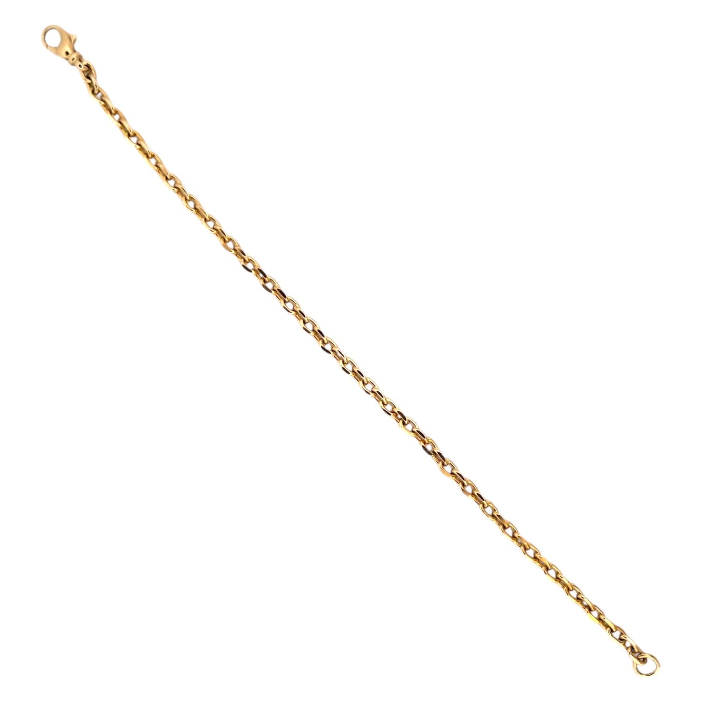 Pulsera oro amarillo de 18kt con cadena forzada. La pulsera mide 20,5cm y 3,74mm de grosor. Compra de joyas masculinas al mejor precio en Barcelona.