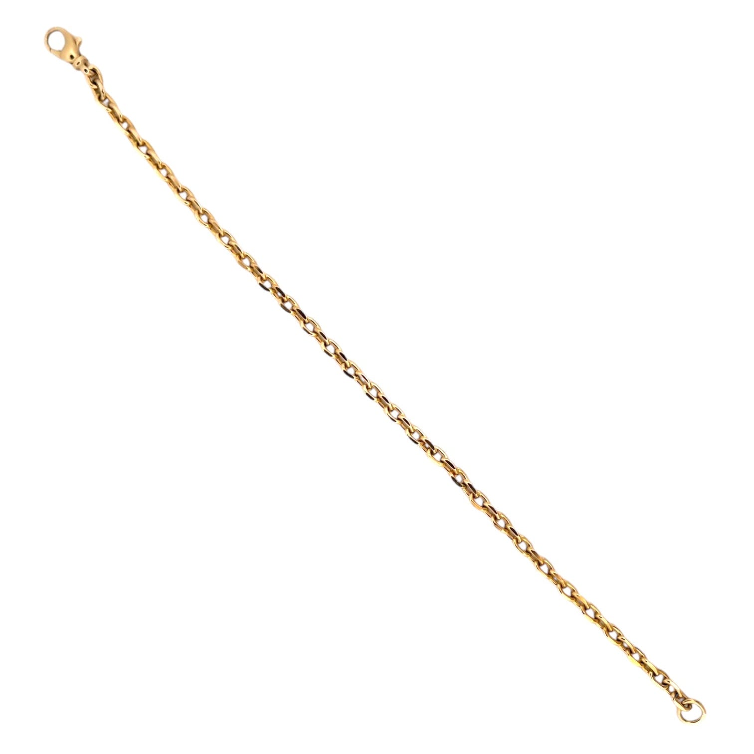 Pulsera oro amarillo de 18kt con cadena forzada. La pulsera mide 20,5cm y 3,74mm de grosor. Compra de joyas masculinas al mejor precio en Barcelona.