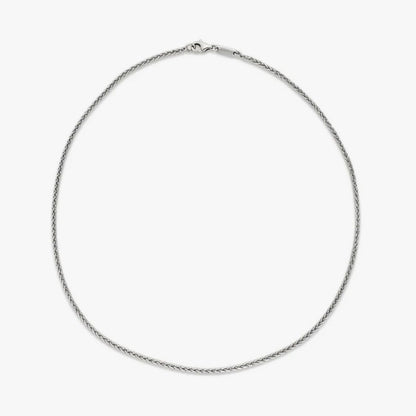 Cadena original de la firma Chopard realizada en oro blanco de 18kt de cordón con eslabones palmera. Joyas Chopard baratas. Cadenas Chopard con envío gratis.