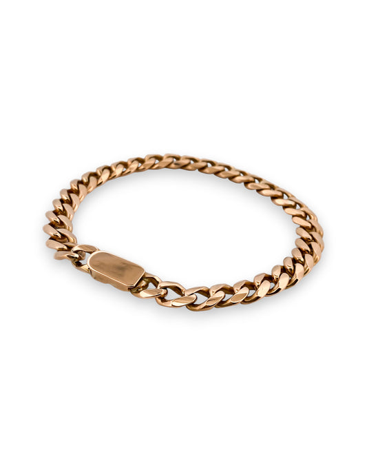 24253GV - Pulsera cadena cubana oro amarillo 18kt - 21,5cm