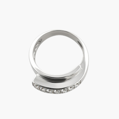 Comprar anillo realizado en oro blanco de 18kt con pavé de diamantes.Joyas de segunda mano restauradas. Joyería Ian'Or. Envío gratis.
