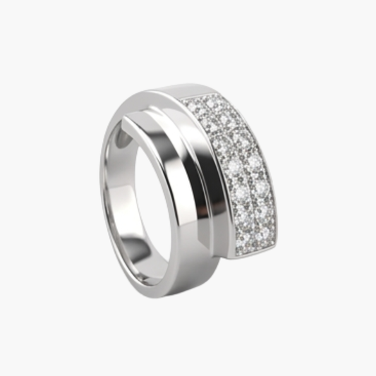 Comprar anillo realizado en oro blanco de 18kt con pavé de diamantes.Joyas de segunda mano restauradas. Joyería Ian'Or. Envío gratis.
