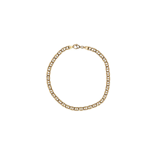 Comprar pulsera oro amarillo de 18kt con cadena tipo marinero. La pulsera mide 20,5cm y dispone de cierre tipo mosquetón. Joyas de segunda mano. Joyería Ian'Or.