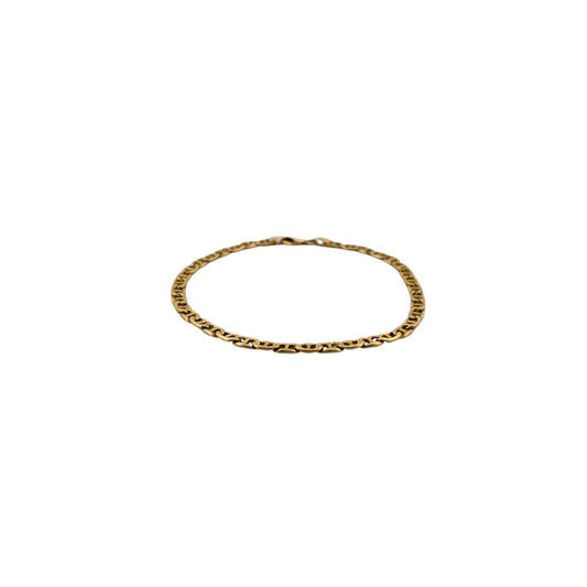 Comprar pulsera oro amarillo de 18kt con cadena tipo marinero. La pulsera mide 20,5cm y dispone de cierre tipo mosquetón. Joyas de segunda mano. Joyería Ian'Or.