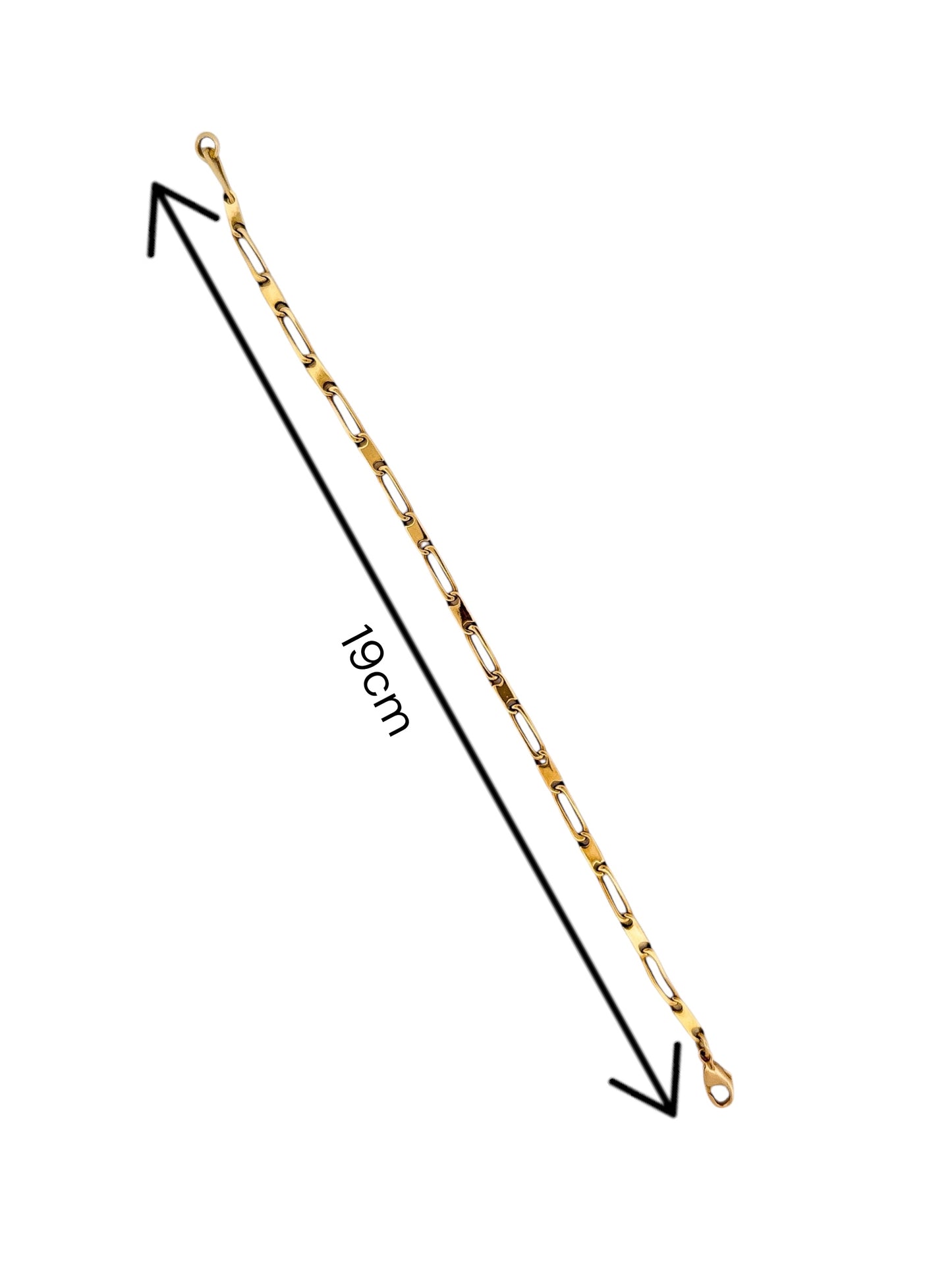 Comprar pulsera oro amarillo de 18kt y cierre tipo mosquetón. Compra de pulseras masculinas al mejor precio en Barcelona. Joyas de segunda mano. Joyería Ian'Or.