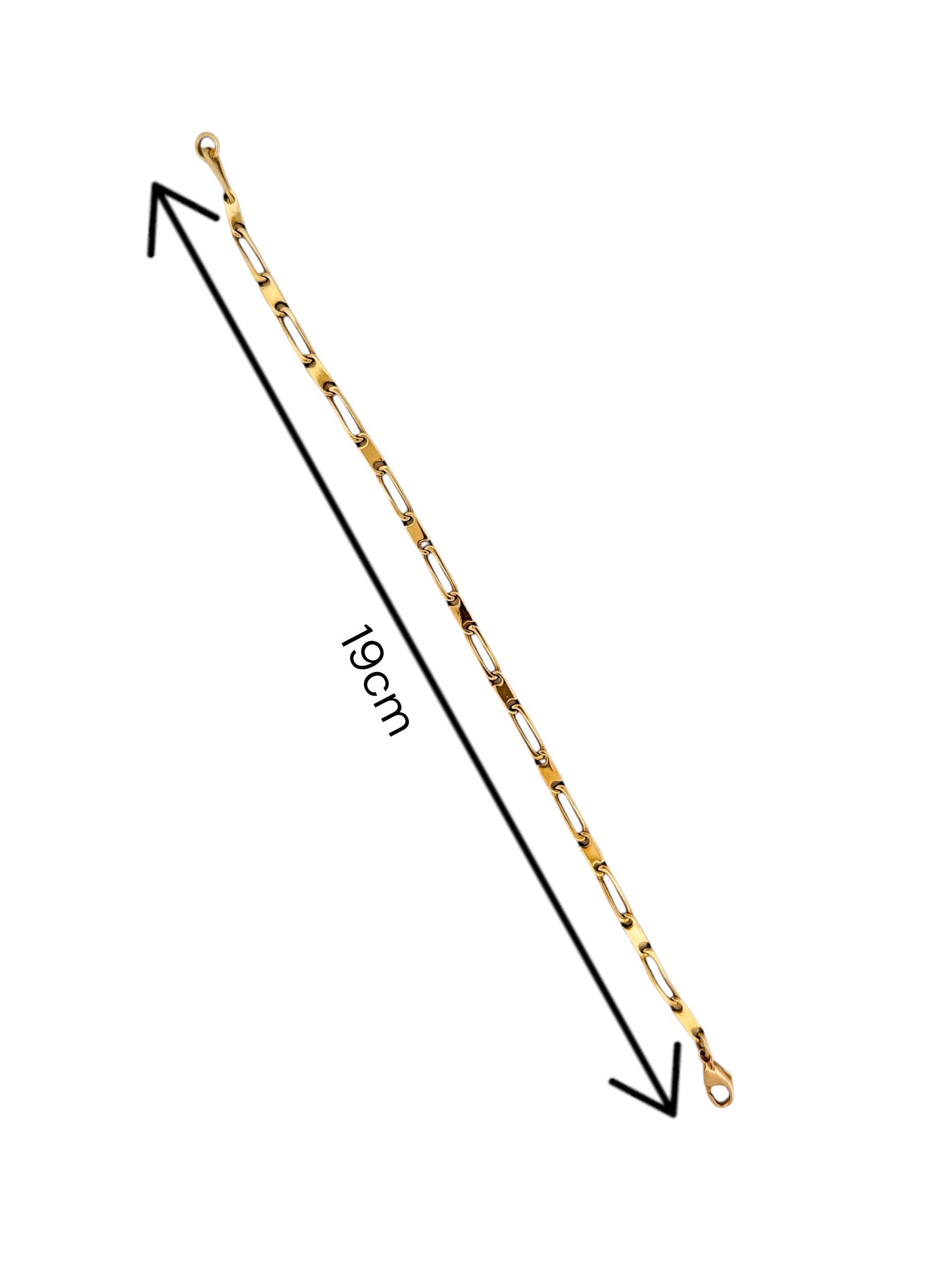 Comprar pulsera oro amarillo de 18kt y cierre tipo mosquetón. Compra de pulseras masculinas al mejor precio en Barcelona. Joyas de segunda mano. Joyería Ian'Or.