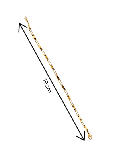 Comprar pulsera oro amarillo de 18kt y cierre tipo mosquetón. Compra de pulseras masculinas al mejor precio en Barcelona. Joyas de segunda mano. Joyería Ian'Or.