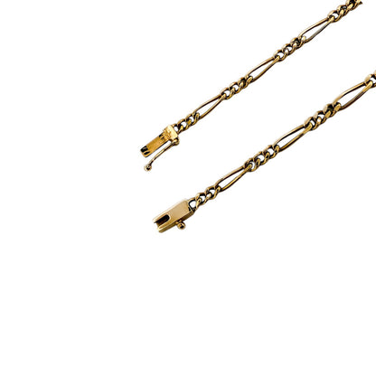 Comprar collar con cadena alterna barbada en oro amarillo de 18kt y cierre de cajón con un brazo de seguridad. Joya unisex. Envío GRATIS. Joyería Ian'Or.