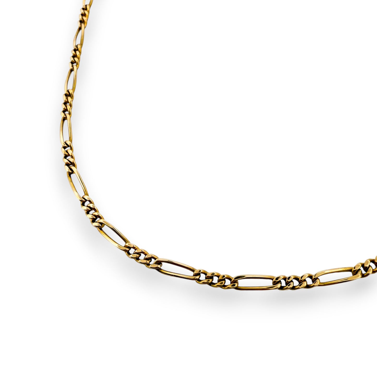 24897GV - Collar cadena alterna barbada oro amarillo 18kt - 45,5cm
