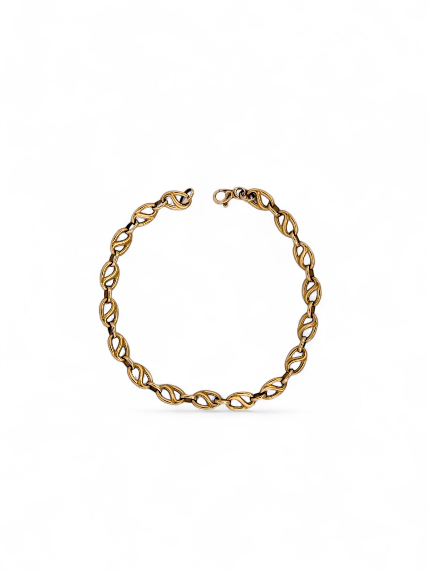 Pulsera oro amarillo de 18kt con cadena eslabones de 6mm y cierre tipo mosquetón. Pulseras de oro 18kt al mejor precio en Barcelona.