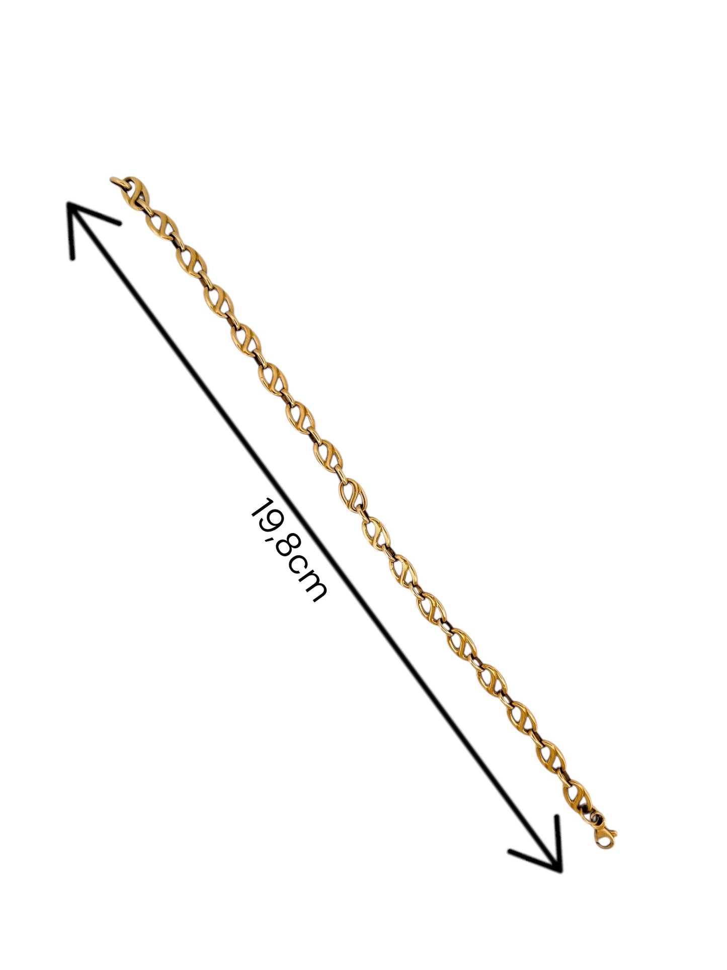 Pulsera oro amarillo de 18kt con cadena eslabones de 6mm y cierre tipo mosquetón. Pulseras de oro 18kt al mejor precio en Barcelona.