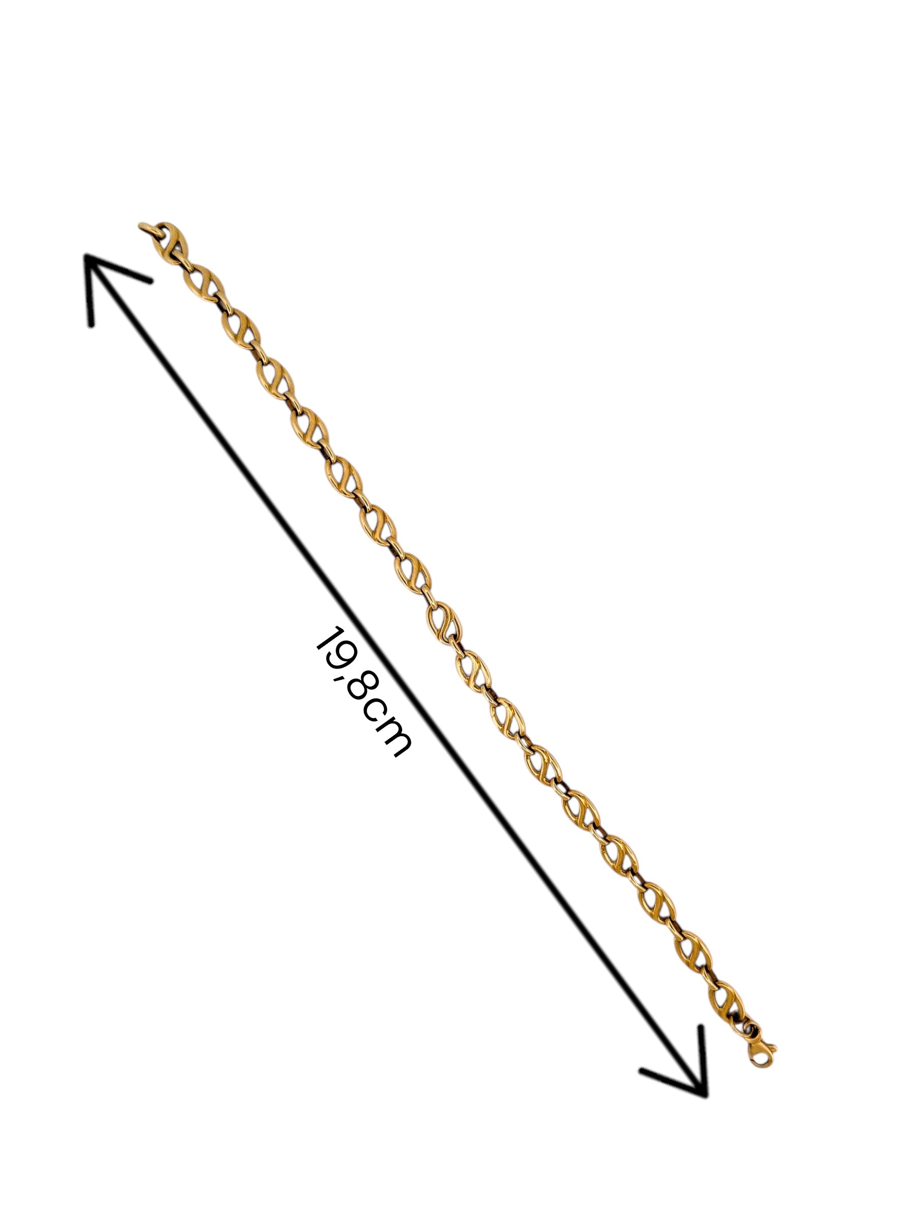 Pulsera oro amarillo de 18kt con cadena eslabones de 6mm y cierre tipo mosquetón. Pulseras de oro 18kt al mejor precio en Barcelona.