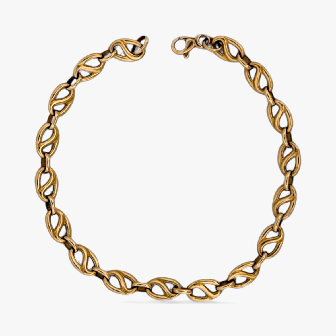 Pulsera oro amarillo de 18kt con cadena eslabones de 6mm y cierre tipo mosquetón. Pulseras de oro 18kt al mejor precio en Barcelona.