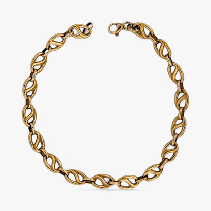 Pulsera oro amarillo de 18kt con cadena eslabones de 6mm y cierre tipo mosquetón. Pulseras de oro 18kt al mejor precio en Barcelona.