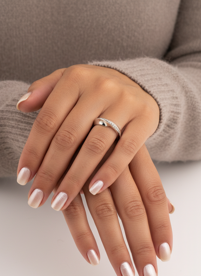 Comprar sortija  realizada en oro blanco de 18kt con carrril de diamantes  Anillos de diamantes al mejor precio en Barcelona