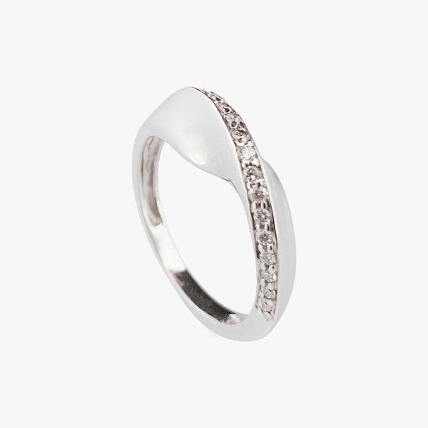 Comprar sortija  realizada en oro blanco de 18kt con carrril de diamantes  Anillos de diamantes al mejor precio en Barcelona
