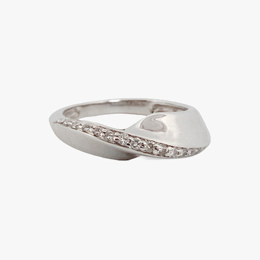 Comprar sortija  realizada en oro blanco de 18kt con carrril de diamantes  Anillos de diamantes al mejor precio en Barcelona