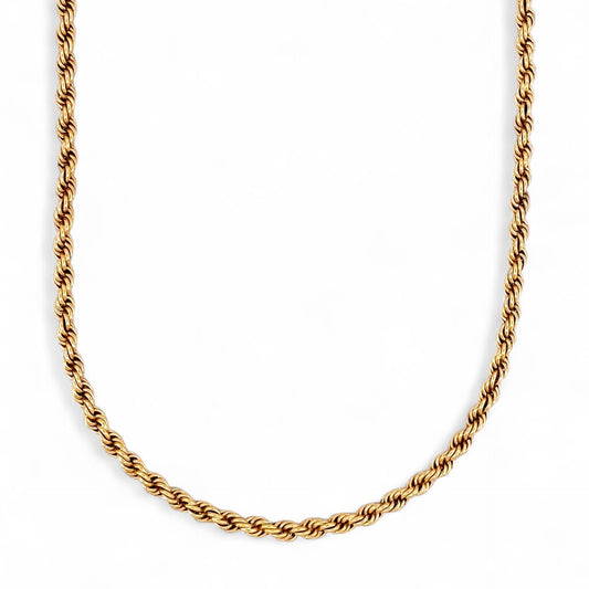 Comprar collar de oro amarillo de 18kt con cadena de cordón salomónico. La cadena mide 70,5cm de largo y cierre desplegable. Cordón salomónico Ian'Or.
