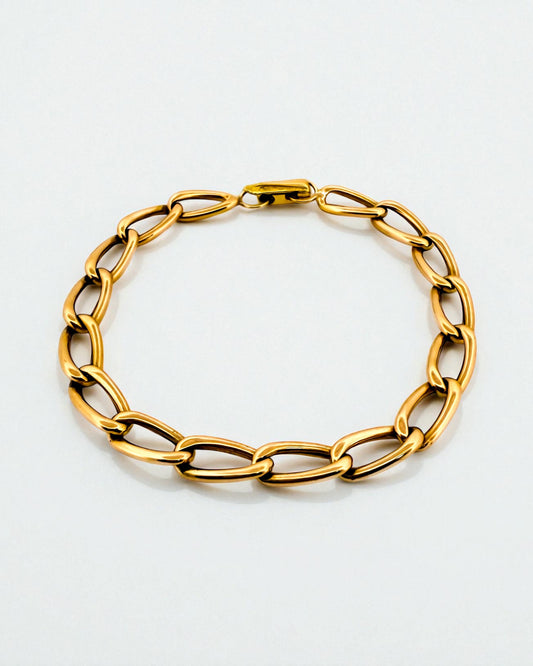 25125GV - Pulsera cadena bilbaína oro amarillo 18kt -21m